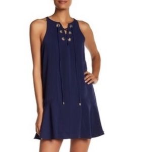 Parker Navy Blue Lace-up Dress (S)